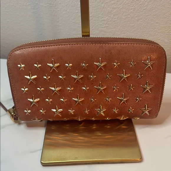 Jimmy Choo Brown Star-Studded Women's Clutch / Wallet - Picture 3 of 13